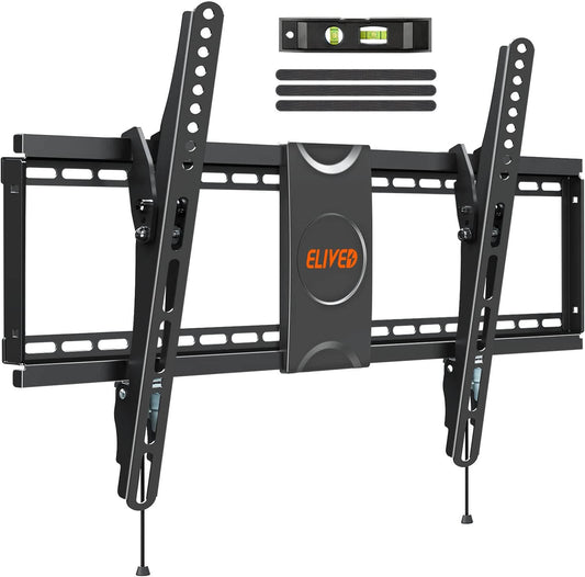 Tilting Wall Mount for Most 37-75 Inch Flat Screen Curved TVs, Universal Tilt TV Mount fits 16”, 18”, 24” Studs, Low Profile Bracket Max VESA 600x400mm