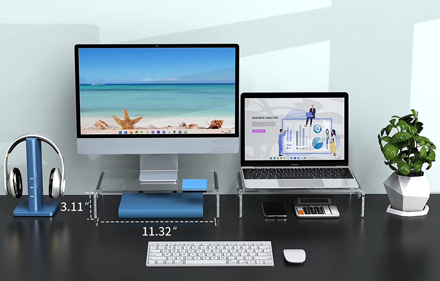 WOKA Monitor Stand Riser for Computer Laptop Printe