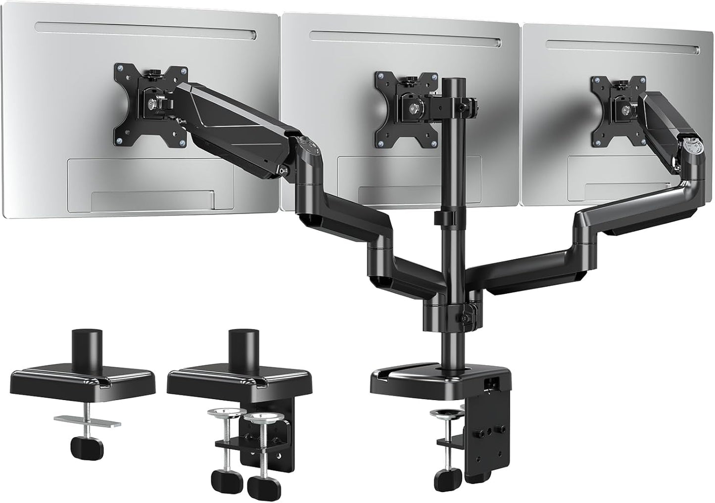 ELIVED Monitor Halterung 3 Monitore für 13-27 Zoll Bildschirme bis zu 8kg mit VESA 75/100, Monitor Arm EV006-DE