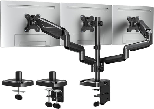 ELIVED Monitor Halterung 3 Monitore für 13-27 Zoll Bildschirme bis zu 8kg mit VESA 75/100, Monitor Arm EV006-DE