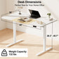 WOKA Electric Height Adjustable Electric Standing Desk, 55 x 28 Inch Sit Stand Desk with Memory Controllers, Stand up Desk for Home Office, White and Oak Tabletop WD104-W49