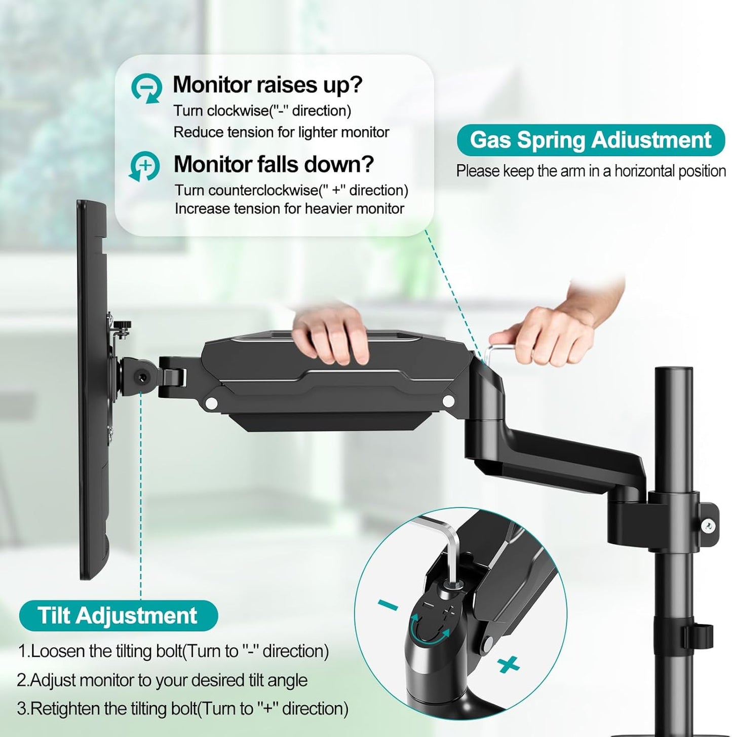 MOUNT PRO Single Monitor Mount, Monitor Arm Desk Mount for 13-32 inch