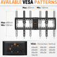 Tilting Wall Mount for Most 37-75 Inch Flat Screen Curved TVs, Universal Tilt TV Mount fits 16”, 18”, 24” Studs, Low Profile Bracket Max VESA 600x400mm
