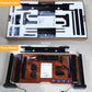 Mahogany sit stand desk for home office ships out in one package