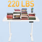 White dual motors standing desk supports up to 220 lbs.