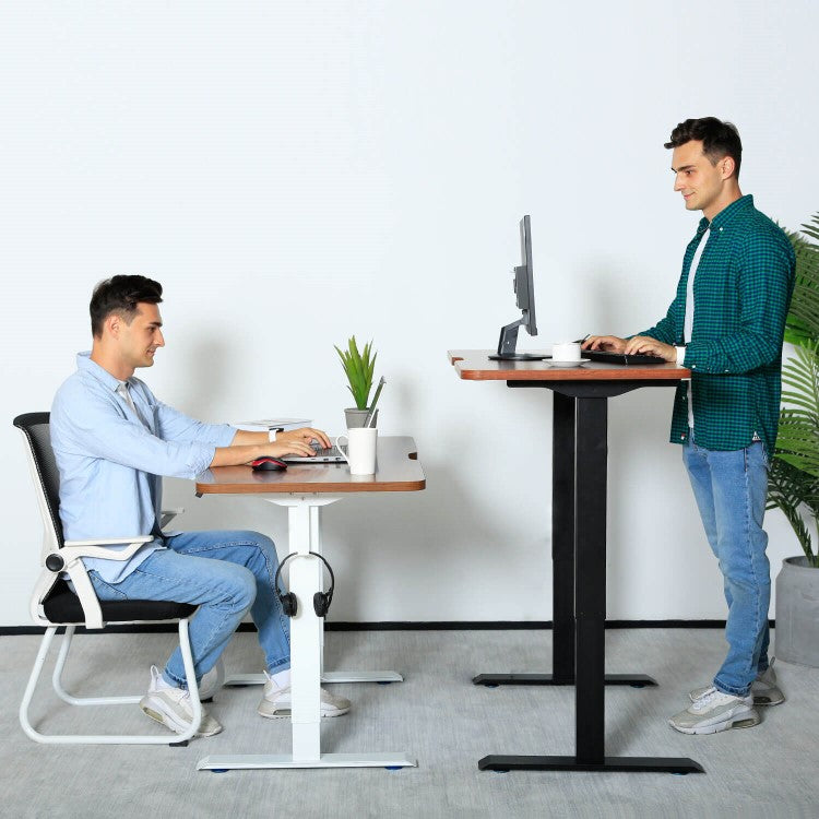Mahogany sit stand home office desk 