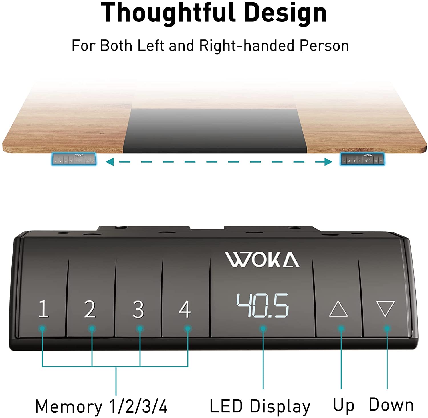 Deep Oak + Black eletric sit and stand desk