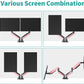 Dual Arms pink monitor mount with various combinations for perfect angle