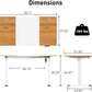 Deep Oak + White 55 inch sit to stand desk