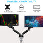 Dual Arms monitor desk holder for 2 13-27'' monitors with vesa 75×75 and 100×100 hole pattern