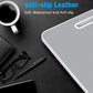 Gray laptop bed stand with leather top