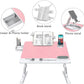 pink laptop desk with drawer, book stand, phone stand